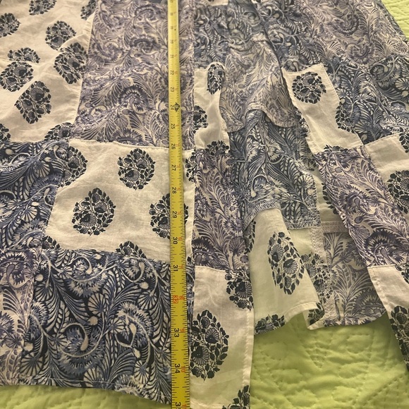 J.Crew side slit patchwork maxi skirt set with cropped top. Blue and white‎ sz S - Picture 3 of 15